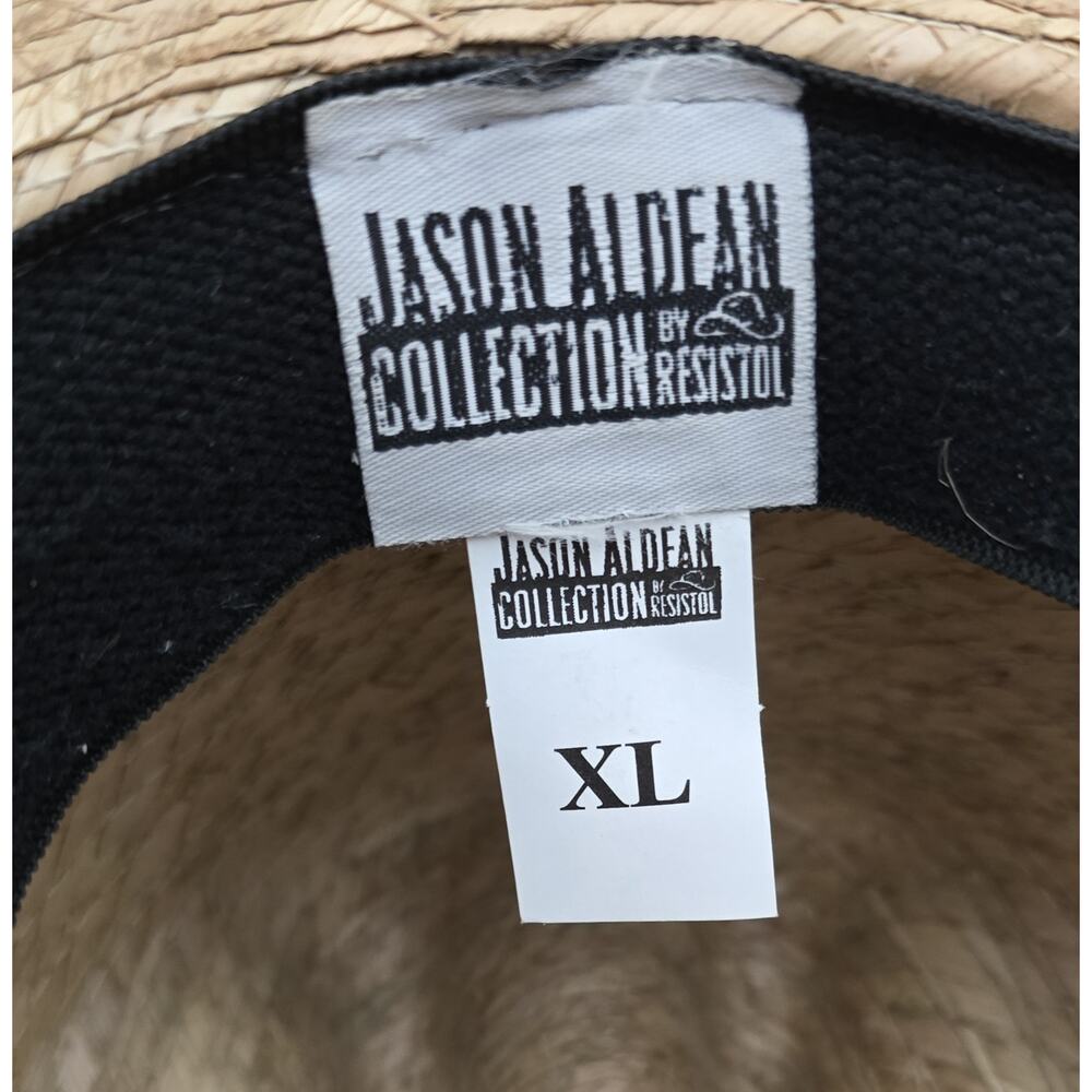 Resistol Jason Aldean Western Cowboy Hat Size US XL Straw with Band - Picture 8 of 11